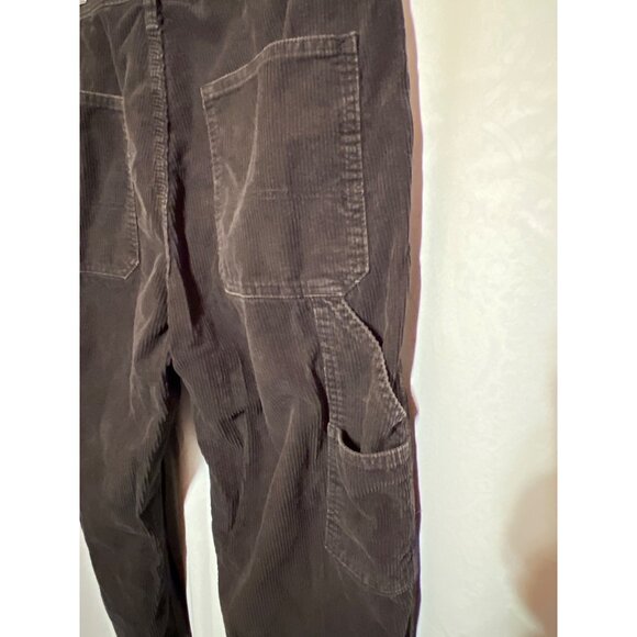 H&M Mens Black Corduroy Carpenter Pants Size 32 With Multiple Pockets & Belt Loo - Picture 7 of 10